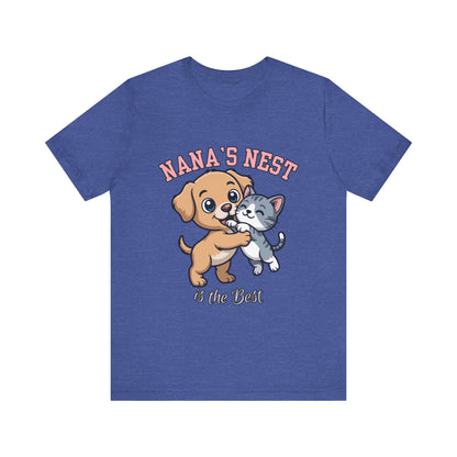 Nana's Nest Pets Unisex Tee, Cute Pet Lover T-Shirt, Gift for Dog and Cat Lovers, Family Reunion Shirt, Birthday Gift Idea