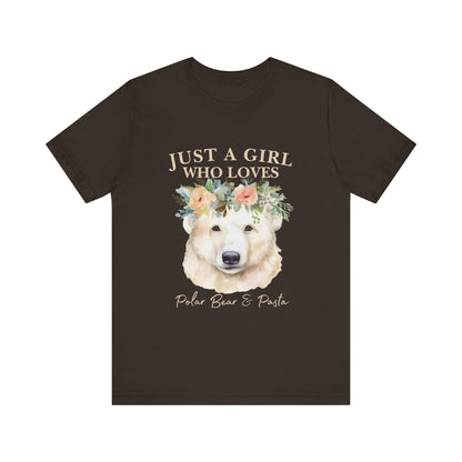 Just a Girl Who Loves Polar Bears Tee, Cute Animal Lover Gift, Nature Tee, Casual Wear, Eco-friendly Shirt, Pet Lover Apparel