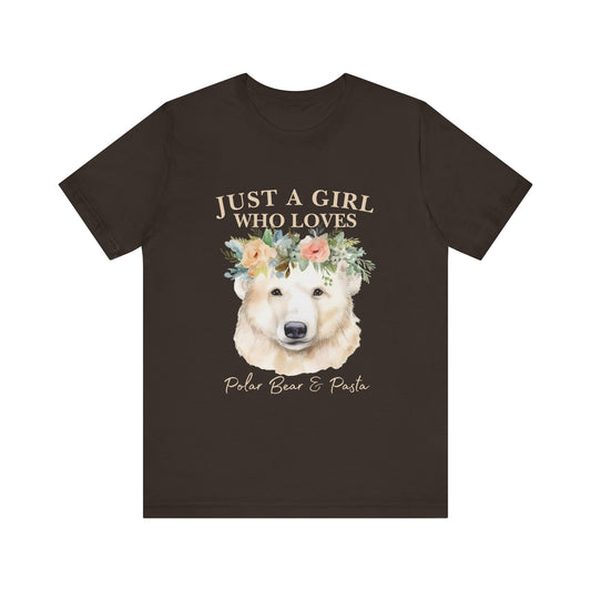 Just a Girl Who Loves Polar Bears Tee, Cute Animal Lover Gift, Nature Tee, Casual Wear, Eco-friendly Shirt, Pet Lover Apparel