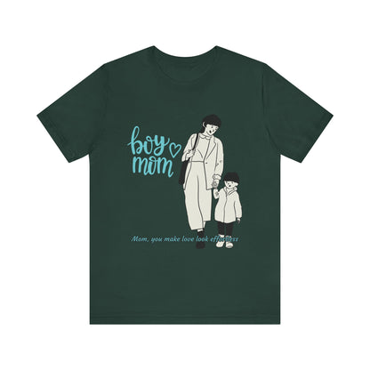 Boy Mom Short Sleeve Tee - Perfect Gifts for Mothers, Cute Family Outfits, Mom's Night Out, Mother's Day Apparel, Casual Everyday Wear