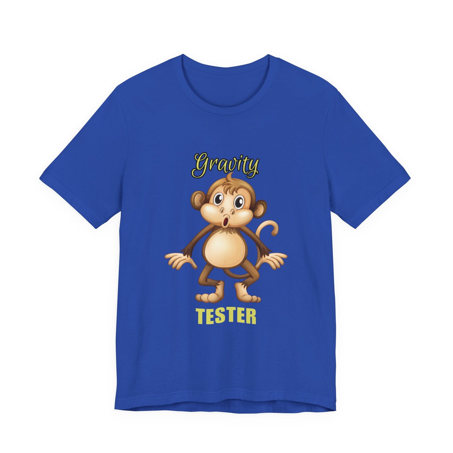 Gravity Tester Monkey Unisex Tee, Fun Animal T-Shirt, Kids Gift, Birthday Tee, Nature Lover Shirt