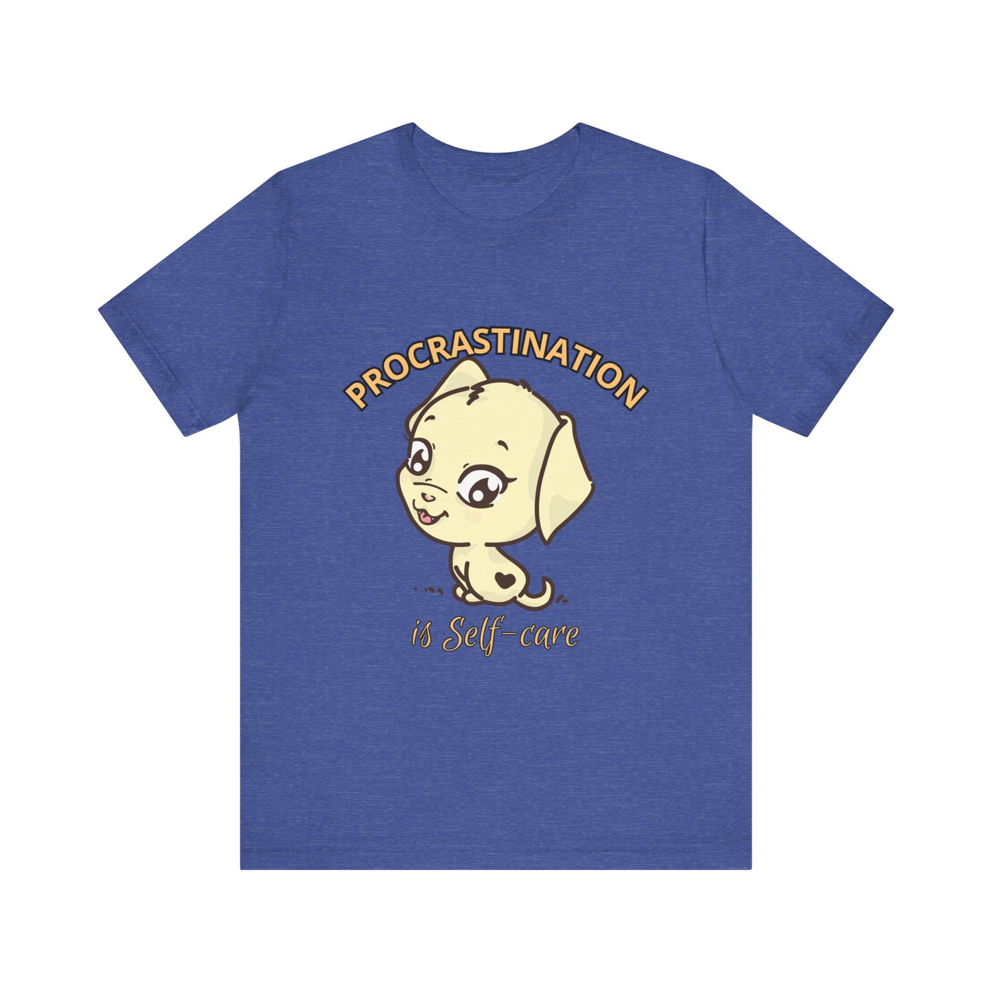 Procrastination is Self-Care Tee, Unisex Fashion T-Shirt, Cute Dog Graphic Tee, Relaxation Gift, Daily Comfort Top