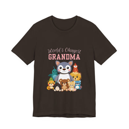 World's Okayest Grandma Tee, Cute Grandma Shirt, Animal Lover Gift, Funny Gift for Grandparents, Mother's Day Gift