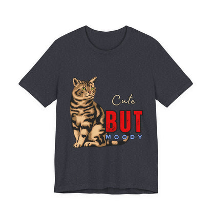Cute But Moody Cat Tee - Unisex Jersey T-Shirt for Cat Lovers, Funny Pet Shirt, Gift for Cat Owners, Birthday or Holiday Apparel, [...]
