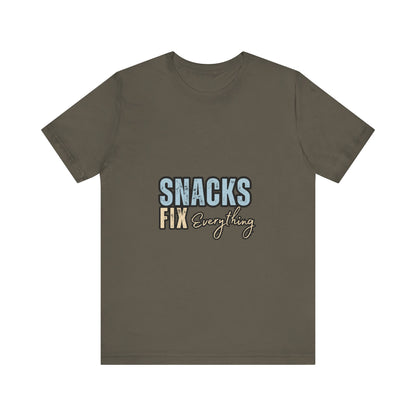 Funny Snack-Themed Unisex Tee, Ideal Gift for Food Lovers, Perfect for Casual Wear, Parties, or Movie Nights