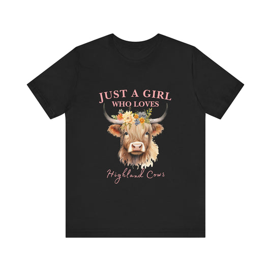 Highland Cow Lover Tee, Cute Farm Animal Shirt, Gift for Animal Lovers, Casual Wear, Birthday Present, Summer Top