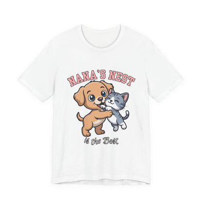 Nana's Nest Pets Unisex Tee, Cute Pet Lover T-Shirt, Gift for Dog and Cat Lovers, Family Reunion Shirt, Birthday Gift Idea