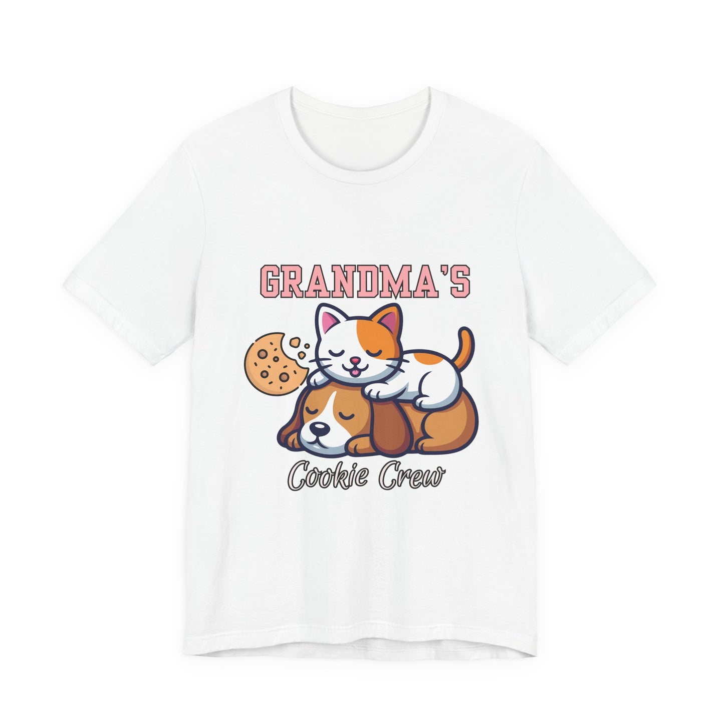 Cute Cat & Dog Grandma's Cookie Crew Tee - Pet Lovers Shirt, Animal Lover Gift, Funny Cat Tee, Family Reunion, Birthday Gift
