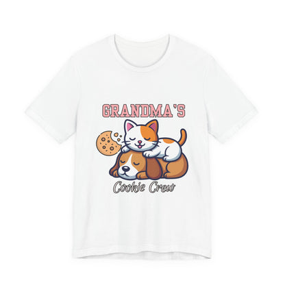 Cute Cat & Dog Grandma's Cookie Crew Tee - Pet Lovers Shirt, Animal Lover Gift, Funny Cat Tee, Family Reunion, Birthday Gift