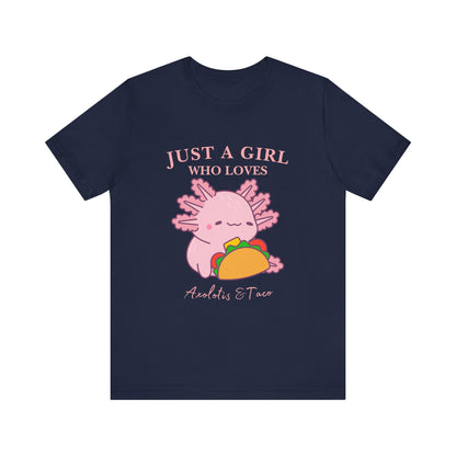 Cute Taco-Loving Axolotl Tee, Fun Graphic T-Shirt, Gift for Taco Lovers, Unisex Apparel, Cartoon Lover's Top