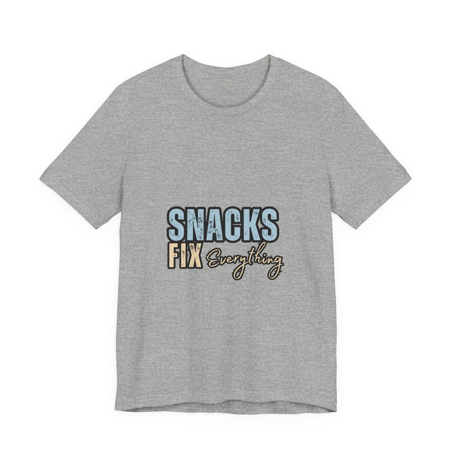 Funny Snack-Themed Unisex Tee, Ideal Gift for Food Lovers, Perfect for Casual Wear, Parties, or Movie Nights