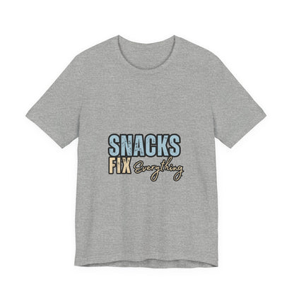 Funny Snack-Themed Unisex Tee, Ideal Gift for Food Lovers, Perfect for Casual Wear, Parties, or Movie Nights