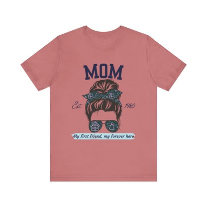 Mom Life Unisex Tee - Est. 1980, Gift for New Moms, Birthday Gift, Casual Wear, Mother's Day Shirt, Trendy Graphic T-Shirt