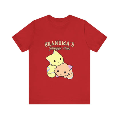 Grandma's Snuggle Club Tee, Cozy Gift for Grandma, Cute Cat Graphic Shirt, Family Gathering Outfit, Birthday Gift for Grandma