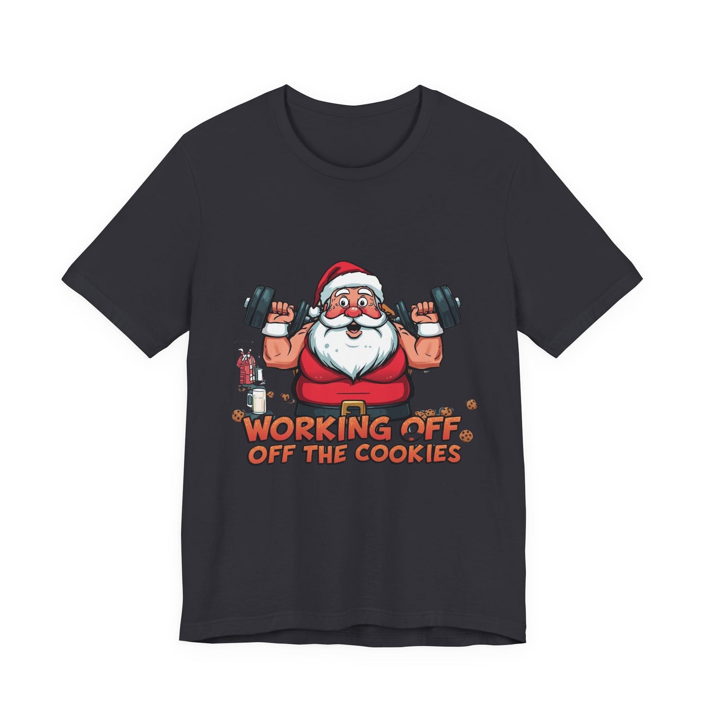 Unisex Tee Santa Funny Cookies Design T-Shirt