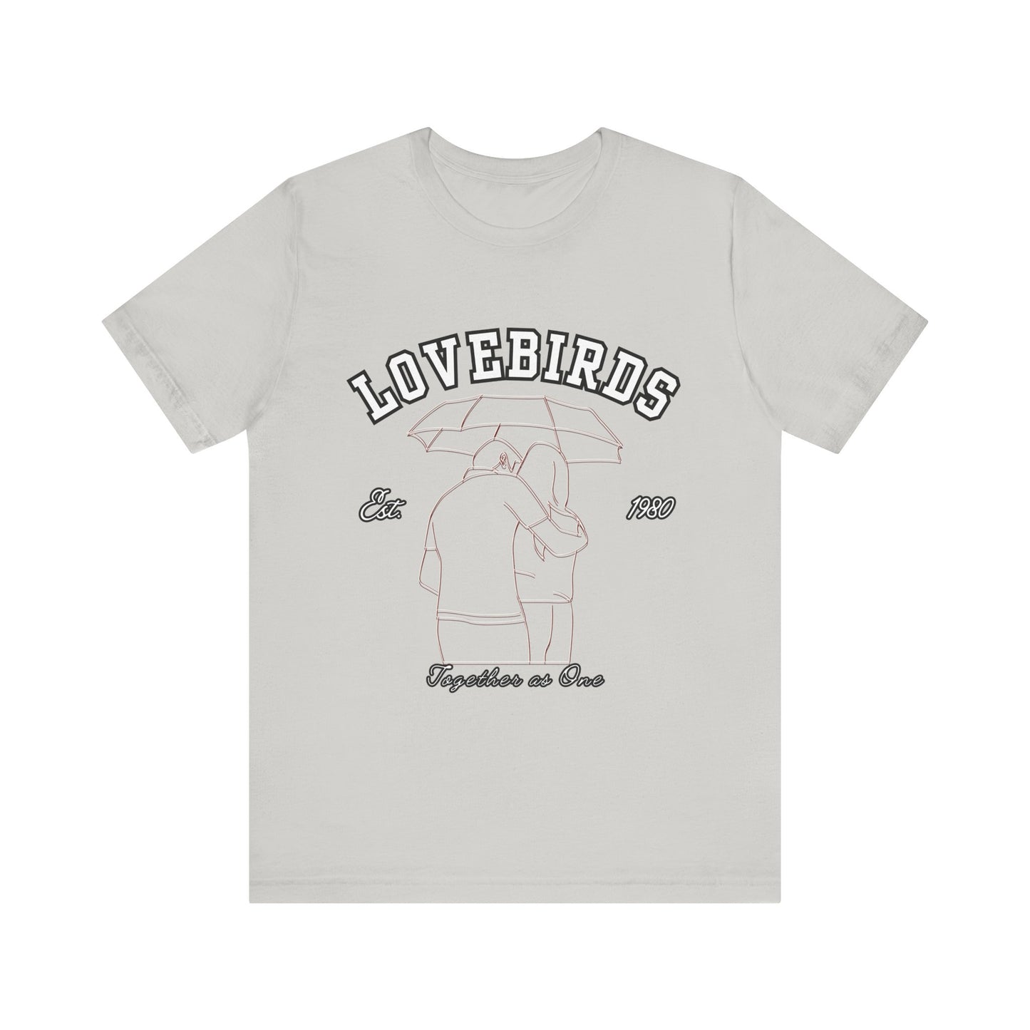 Lovebirds Unisex T-Shirt, Romantic Tee for Couples, Anniversary Gift, Valentine's Day Apparel, Gift for Her/Him, Cute Casual Wear