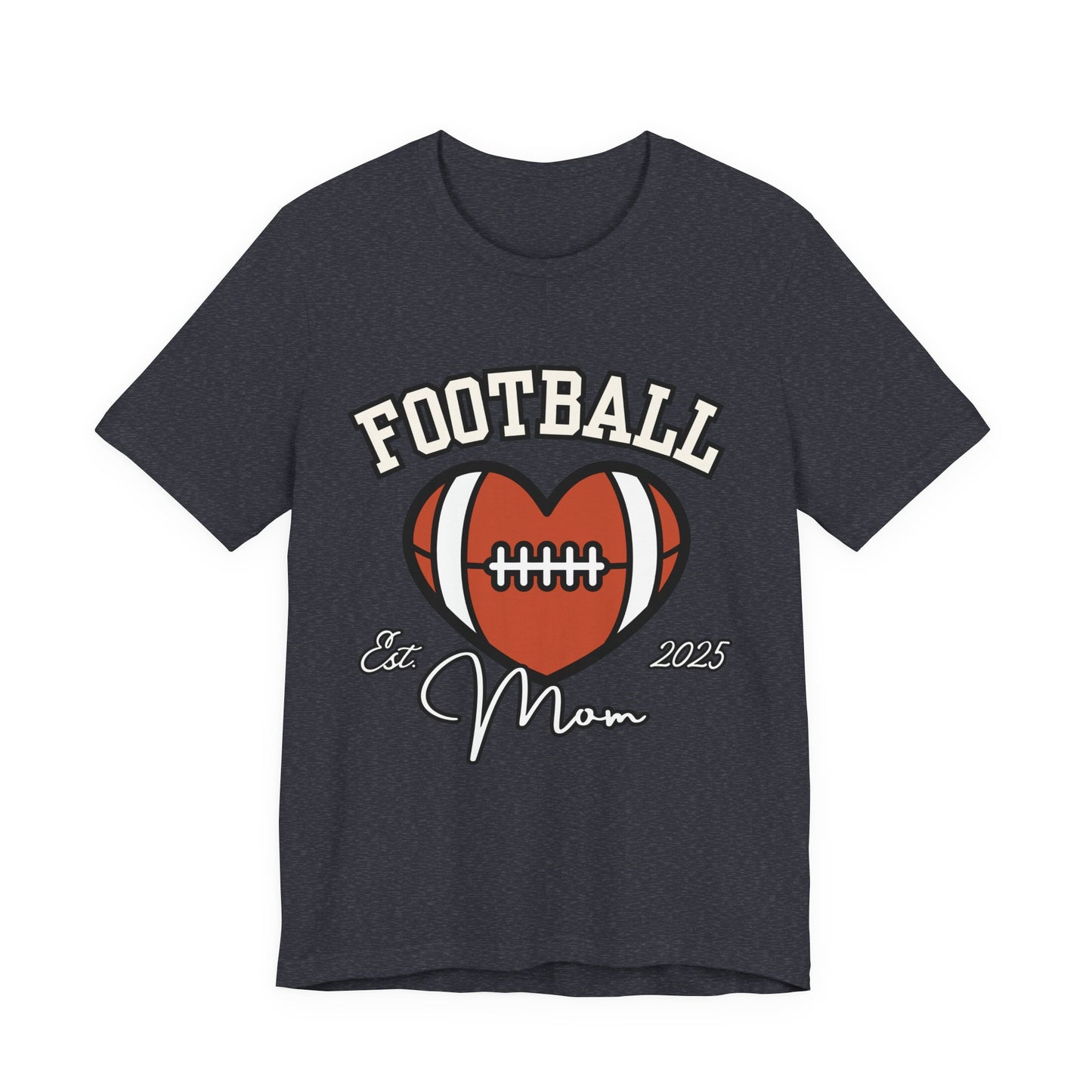 Football Heart Mom Tee, Gift for Sports Moms, Unisex Football Shirt, Casual Daywear, Game Day Outfit, Football Fan Gift