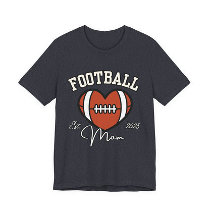 Football Heart Mom Tee, Gift for Sports Moms, Unisex Football Shirt, Casual Daywear, Game Day Outfit, Football Fan Gift