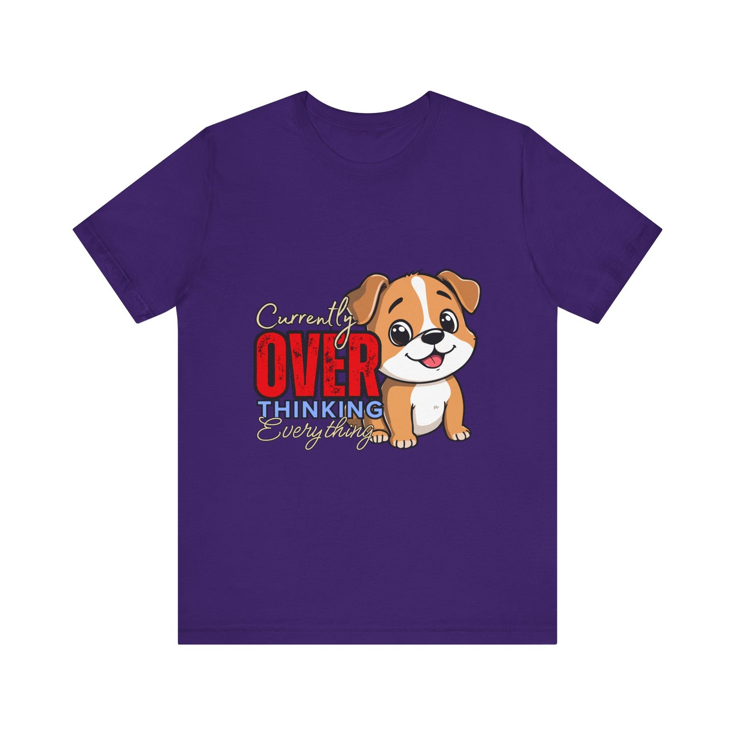Cute Dog Thinking Unisex Tee, Perfect Gift for Dog Lovers, Funny Animal Shirt, Casual Wear, Pet Appreciation