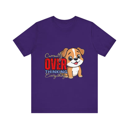 Cute Dog Thinking Unisex Tee, Perfect Gift for Dog Lovers, Funny Animal Shirt, Casual Wear, Pet Appreciation