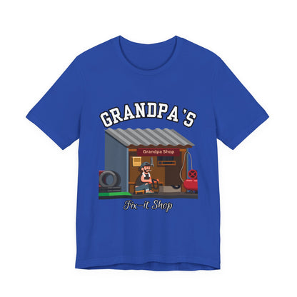 Grandpa's Fix-It Shop T-Shirt, Unisex Tee, Gift for Grandfather, Father's Day Gift, Mechanic Shirt, Family Humor Shirt