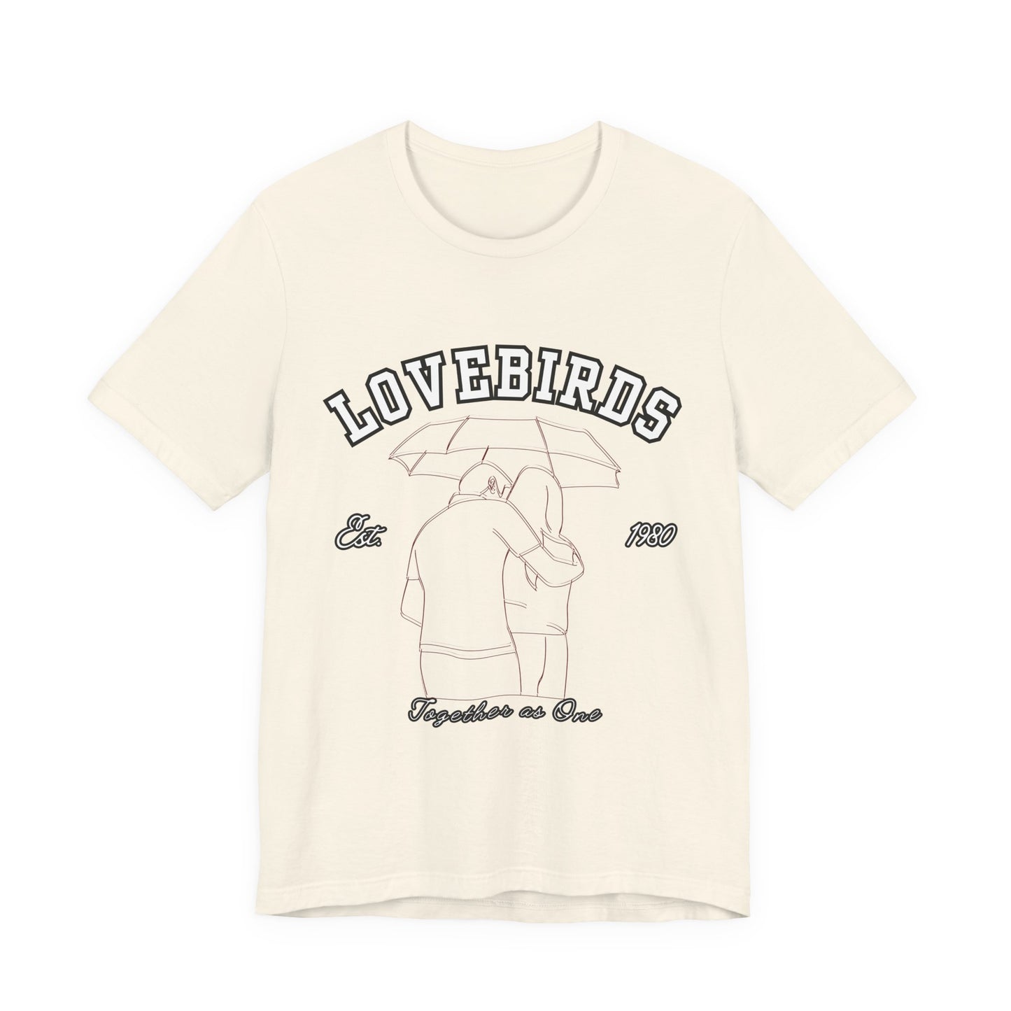 Lovebirds Unisex T-Shirt, Romantic Tee for Couples, Anniversary Gift, Valentine's Day Apparel, Gift for Her/Him, Cute Casual Wear