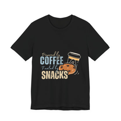 Coffee & Snacks Unisex Tee | Fun Graphic Shirt | Perfect for Coffee Lovers | Kitchen Gift | Foodie Apparel