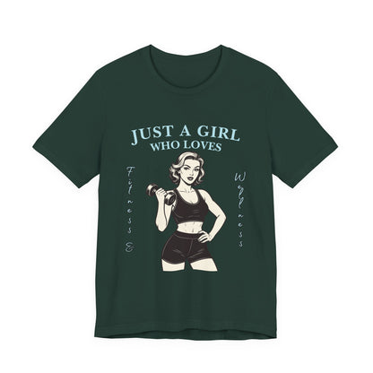 Fitness Lover's Unisex Tee - Perfect for Gym Buffs, Workout, Fitness Enthusiasts, Gift for Her, Casual Wear, Just A Girl Who Loves Fitness