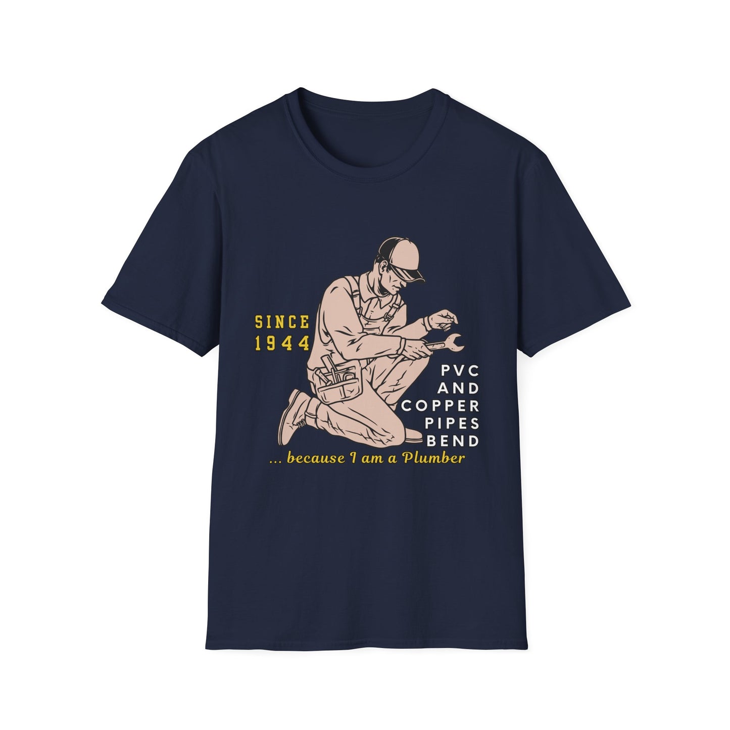 Vintage Plumber T-Shirt, Funny Plumbing Tee, Gift for Plumbers, Since 1944 Graphic Shirt, Unisex Softstyle Apparel