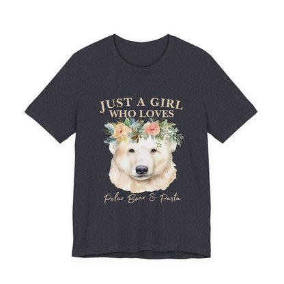 Just a Girl Who Loves Polar Bears Tee, Cute Animal Lover Gift, Nature Tee, Casual Wear, Eco-friendly Shirt, Pet Lover Apparel