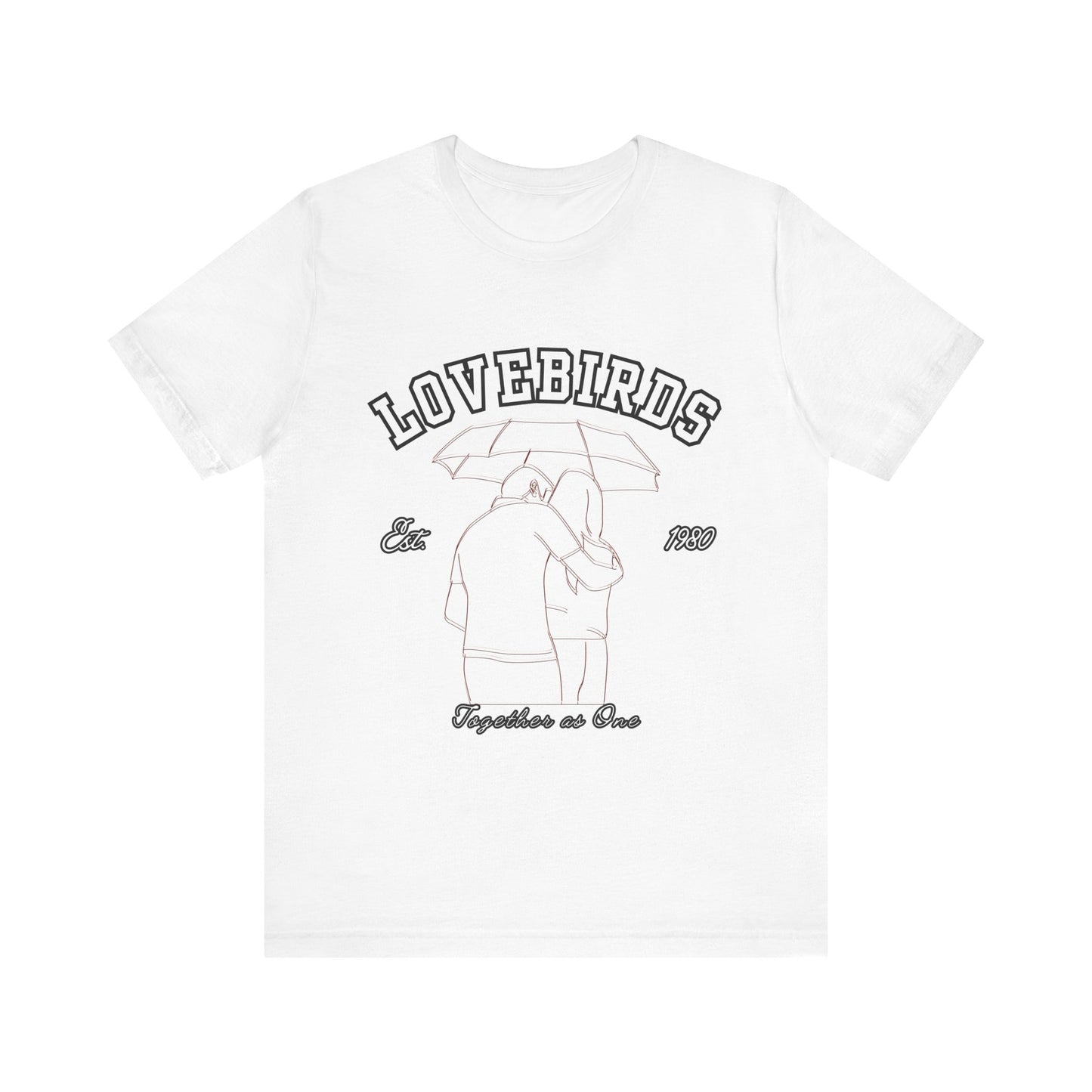 Lovebirds Unisex T-Shirt, Romantic Tee for Couples, Anniversary Gift, Valentine's Day Apparel, Gift for Her/Him, Cute Casual Wear