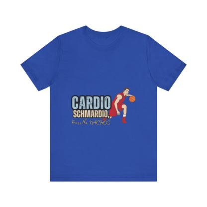 Funny Basketball Tee: "Cardio Schmardio!" Play the Nachos, Unisex Jersey Short Sleeve T-Shirt, Sports Enthusiast Gift, Gym Humor Shirt