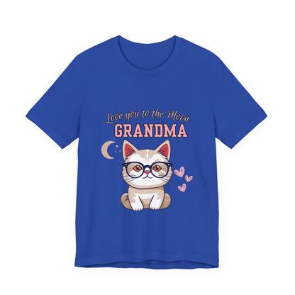 Love You to the Moon Grandma Cat Tee, Cute Cat Shirt, Gift for Grandma, Birthday Tee, Grandparent Gift, Funny Cat T-Shirt