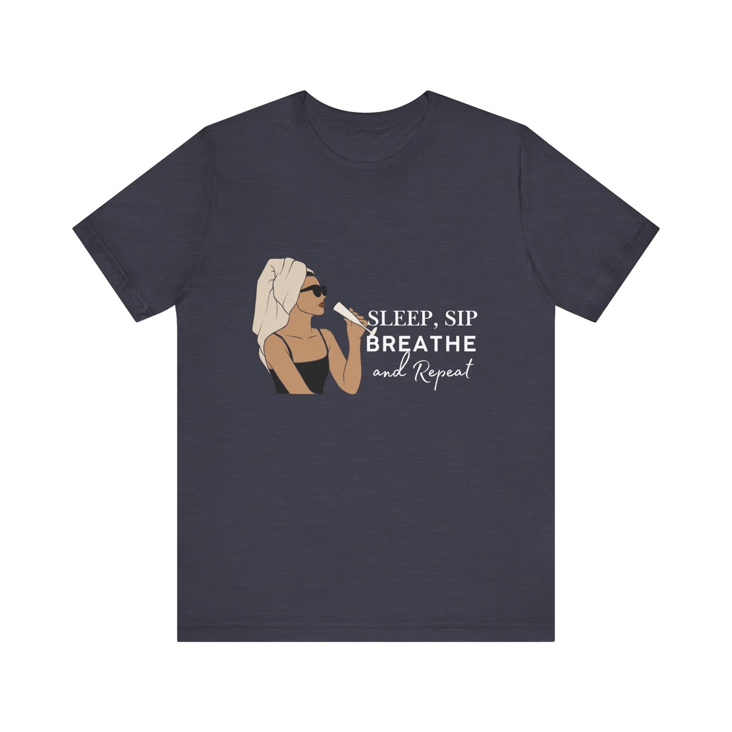 Girl's Sleep & Sip Tee, Relaxation Shirt, Fashionable Weekend Top, Gift for Her, Cozy Lounge Tee, Inspirational Daily Wear