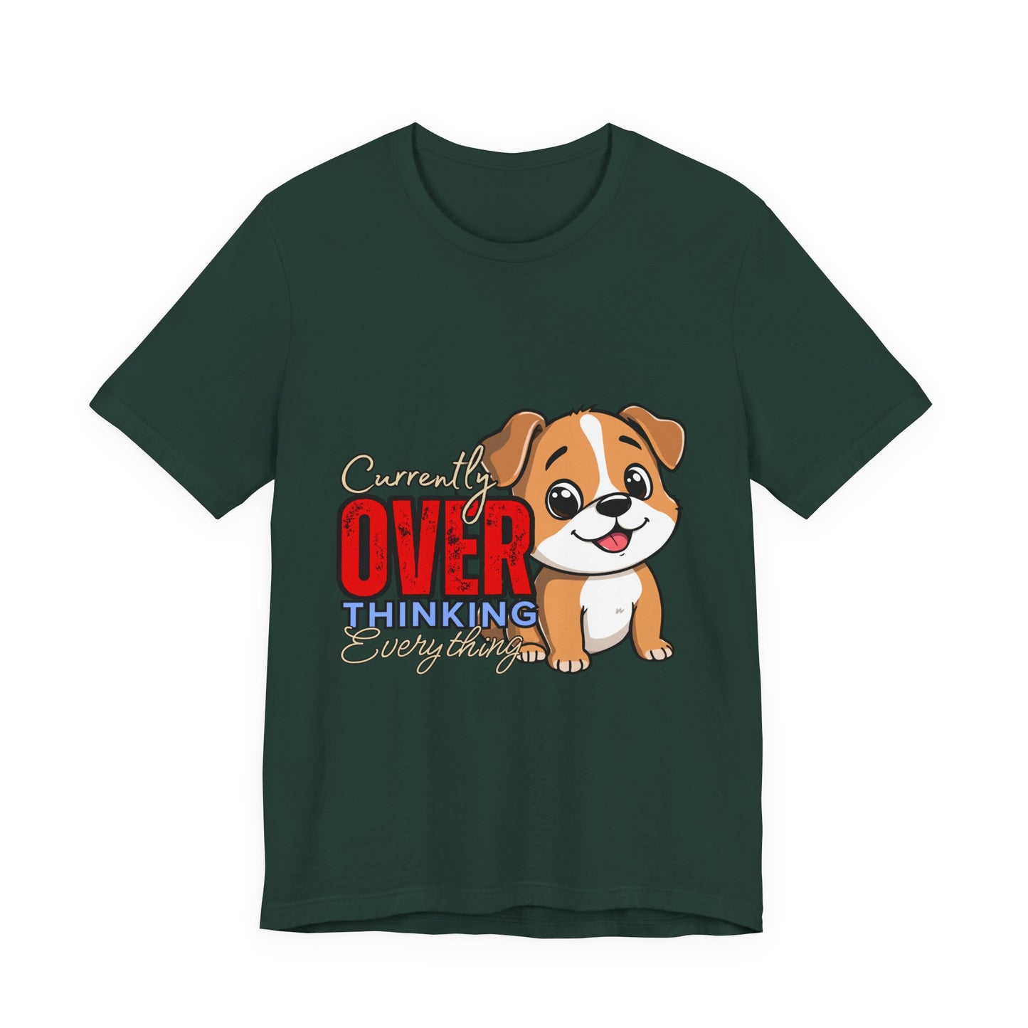 Cute Dog Thinking Unisex Tee, Perfect Gift for Dog Lovers, Funny Animal Shirt, Casual Wear, Pet Appreciation