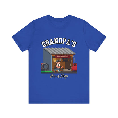 Grandpa's Fix-It Shop T-Shirt, Unisex Tee, Gift for Grandfather, Father's Day Gift, Mechanic Shirt, Family Humor Shirt