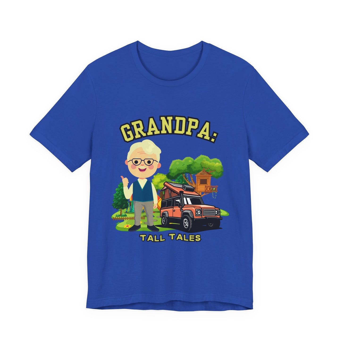 Grandpa Tall Tales Tee, Funny Grandpa Shirt, Gift for Grandpa, Family Gathering Outfit, Dad Humor T-shirt, Unisex Casual Tee