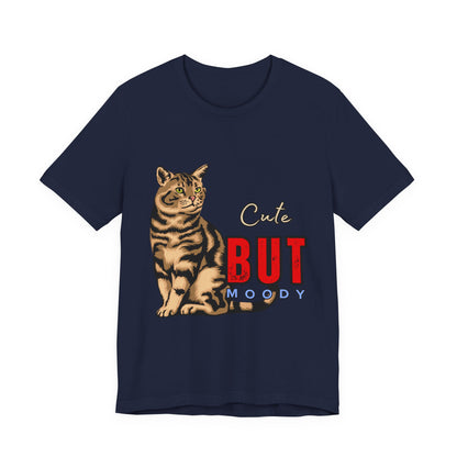 Cute But Moody Cat Tee - Unisex Jersey T-Shirt for Cat Lovers, Funny Pet Shirt, Gift for Cat Owners, Birthday or Holiday Apparel, [...]