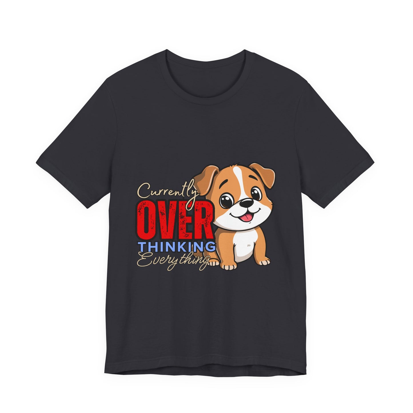 Cute Dog Thinking Unisex Tee, Perfect Gift for Dog Lovers, Funny Animal Shirt, Casual Wear, Pet Appreciation