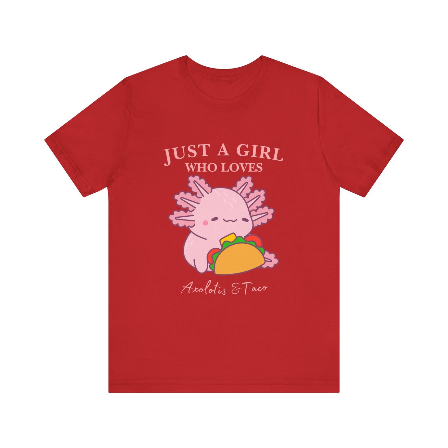 Cute Taco-Loving Axolotl Tee, Fun Graphic T-Shirt, Gift for Taco Lovers, Unisex Apparel, Cartoon Lover's Top
