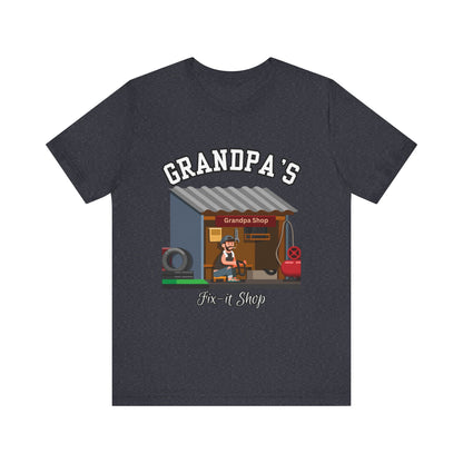 Grandpa's Fix-It Shop T-Shirt, Unisex Tee, Gift for Grandfather, Father's Day Gift, Mechanic Shirt, Family Humor Shirt
