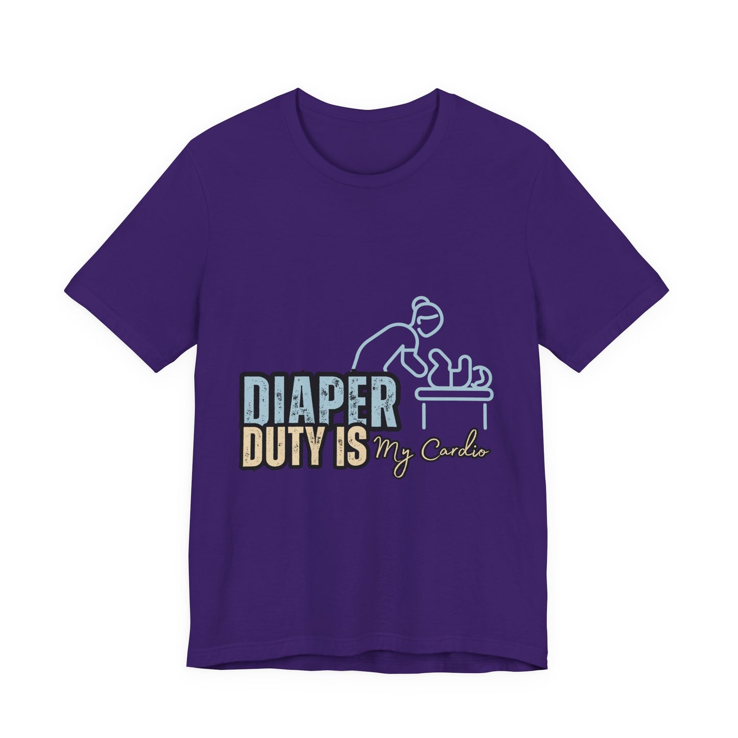 Diaper Duty Is My Cardio Tee, Funny Parent T-Shirt, Baby Shower Gift, Dad Humor Shirt, New Mom Gift, Unisex Short Sleeve Tee
