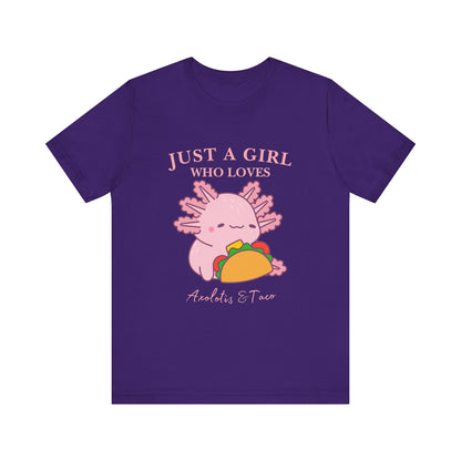 Cute Taco-Loving Axolotl Tee, Fun Graphic T-Shirt, Gift for Taco Lovers, Unisex Apparel, Cartoon Lover's Top