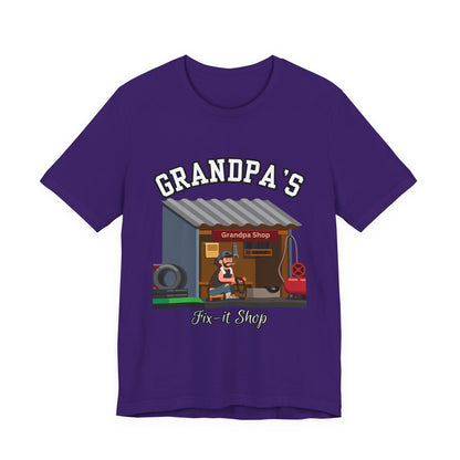 Grandpa's Fix-It Shop T-Shirt, Unisex Tee, Gift for Grandfather, Father's Day Gift, Mechanic Shirt, Family Humor Shirt
