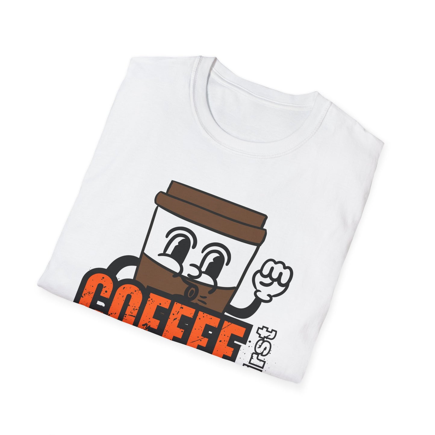 Coffee First Circuits Second Cartoon Unisex T-Shirt, Funny Coffee Tee, Gift for Engineers, Electrician T-shirt