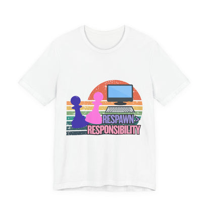 Retro Gaming Tee - Respawn Responsibility T-Shirt for Gamers, Unisex Short Sleeve Jersey, Fun Gift for Birthdays, Holidays, Casual [...]