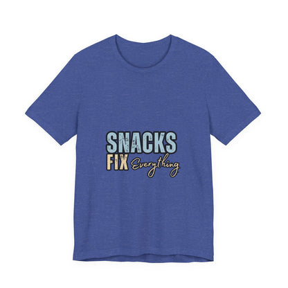 Funny Snack-Themed Unisex Tee, Ideal Gift for Food Lovers, Perfect for Casual Wear, Parties, or Movie Nights