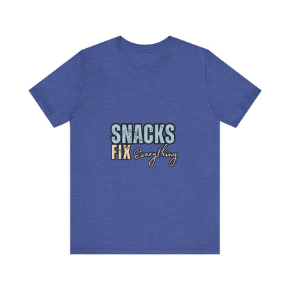 Funny Snack-Themed Unisex Tee, Ideal Gift for Food Lovers, Perfect for Casual Wear, Parties, or Movie Nights