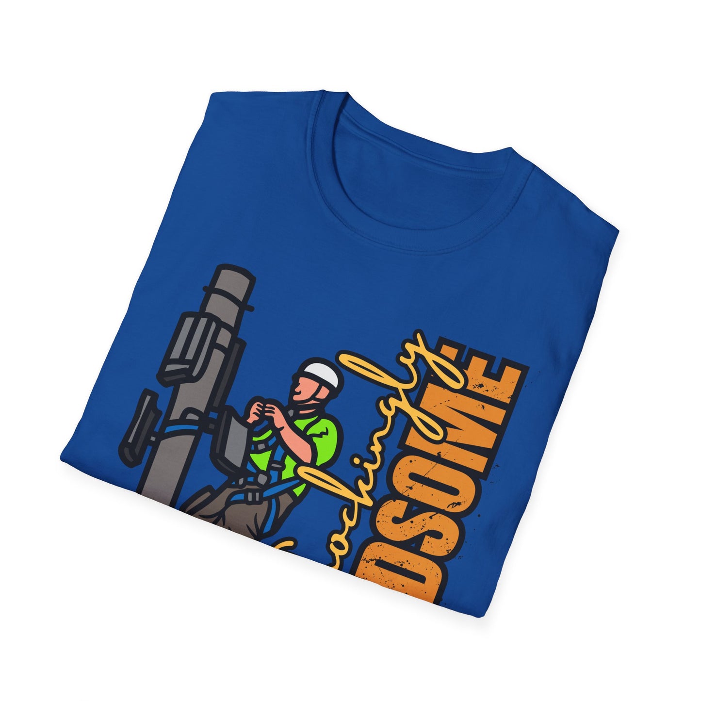Handsome Lineman T-Shirt, Unisex Softstyle Tee, Great for Gifts, Work Apparel, Casual Wear, Electrician T-shirt, Gift for Electrician
