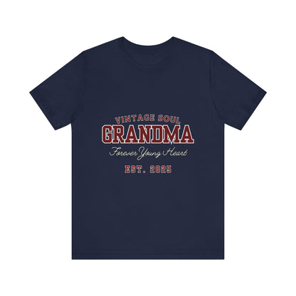 Vintage Soul Grandma Tee - Forever Young Heart, Birthday Gift, Family Reunion, Mothers Day Gift, Cute Grandma Shirt